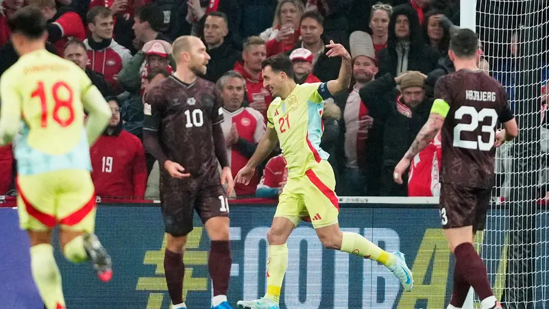 إسبانيا تتغلب على الدنمارك 2-1